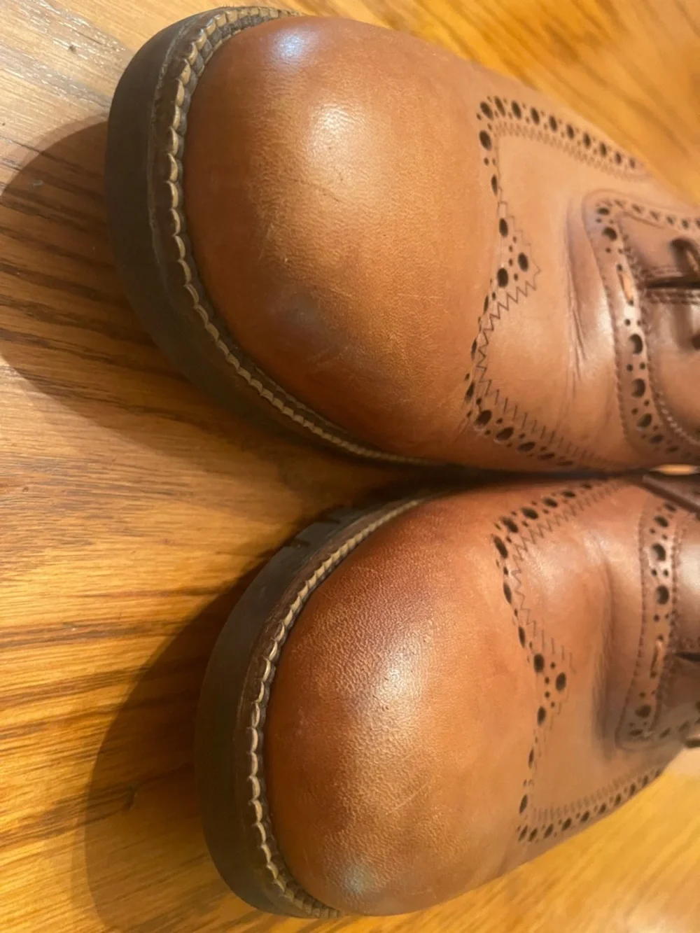 Cole Haan Men's Tan Wingtip Brogue Oxfords